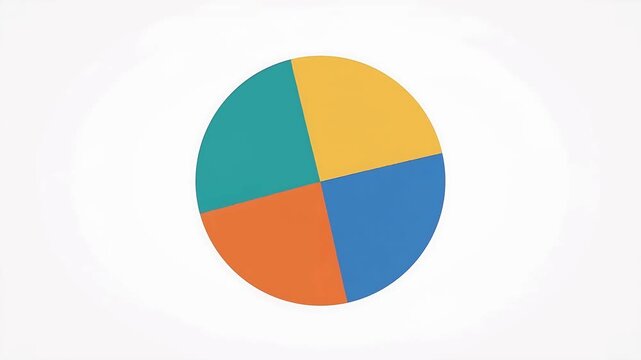 Animated Pie Chart Data Visualization Rotating on White Background for Business and Finance Analysis