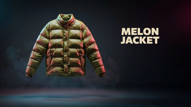 Stylish olive green winter puffer jacket with high neck collar