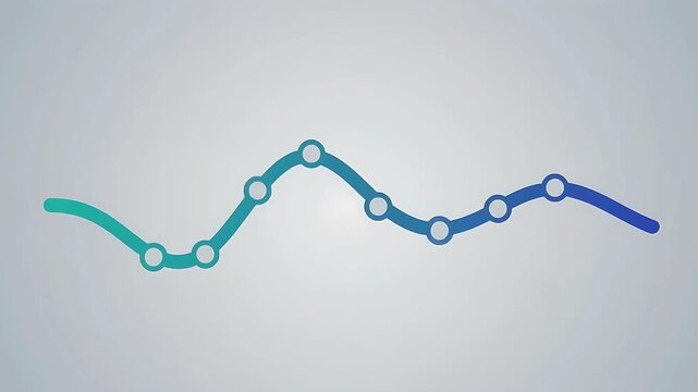 Animated Data Wave Line Graph with Gradient Color Transition for Technology and Business Infographics