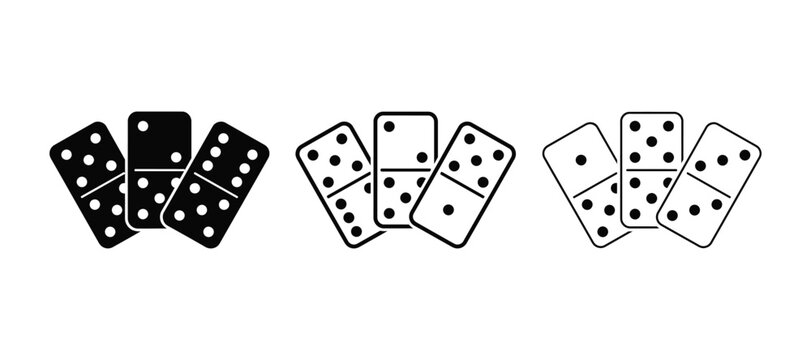 Set of domino icon vector, game symbol illustration