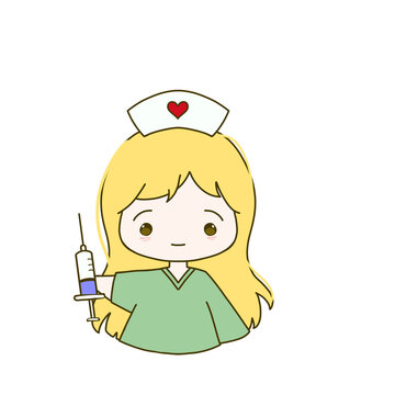 Cute Illustration of Nurse Cute PNG Transparent - Yellow