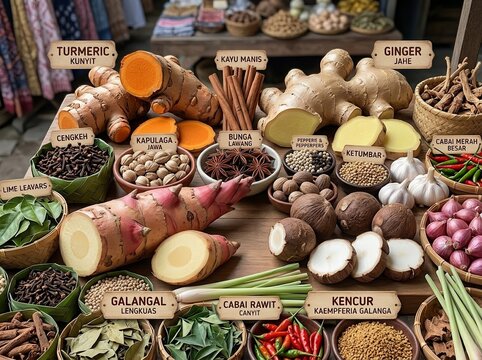 Traditional Javanese Herbal Ingredients &mdash; Jamu Spices Collection