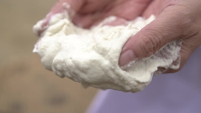 맷돌 노랑콩 콩 콩물 두부 두유 콩비지 한국 전통 손두부 촌두부 전통방식 대두 백태 돌맷돌 맷손 손 손길 작업 도구 농기구 민속품 채반 멍석 곡물 식재료 한식 전통문화