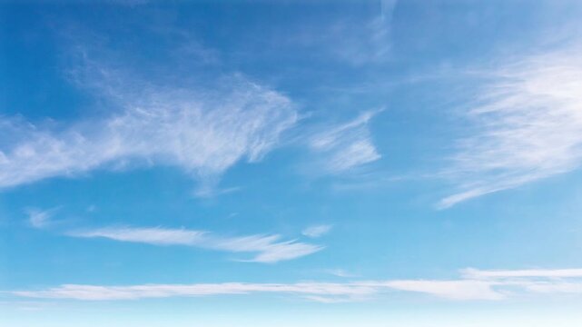 Bright Blue Sky with Soft Cirrus Clouds Time Lapse