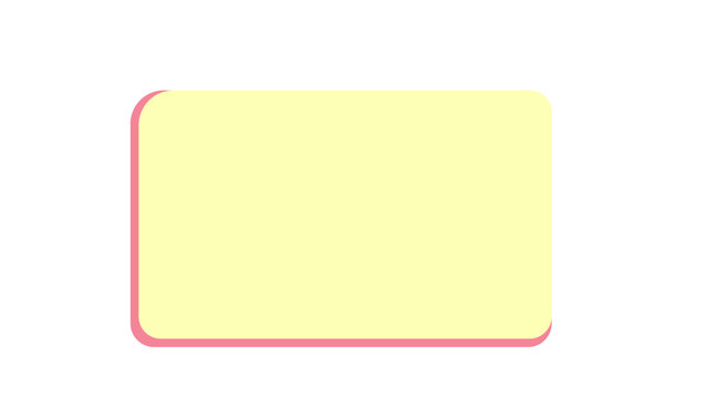 Rounded rectangle sticker shape in yellow and pink drop shadow effect with rectangle template background abstract illustration creative decoration structure aesthetic presentation