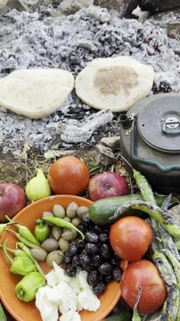 Outdoor Cooking at the Peak: Brewing Tea and Warming Flatbread on Embers