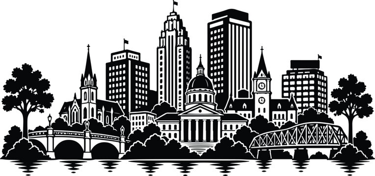 Scranton Skyline Vector Illustration