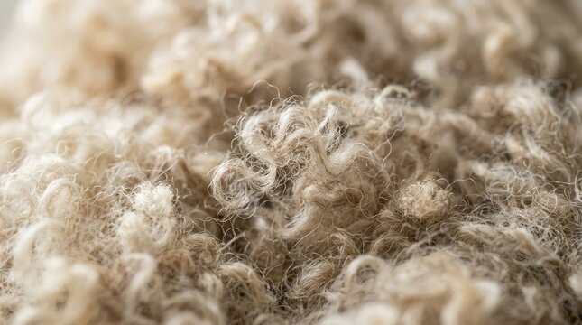 Close up texture of soft natural wool fibers.