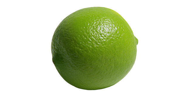 Fresh whole green lime fruit with textured peel