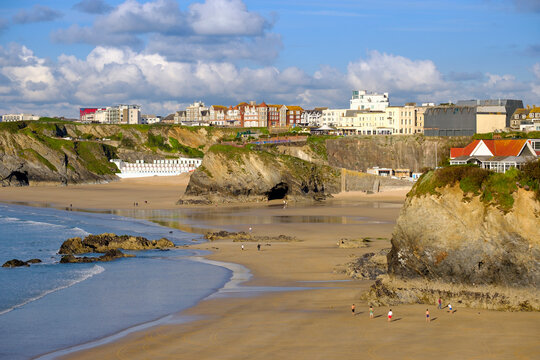 UK, England, Cornwall, Newquay, Great Western Beach and Towan Beach