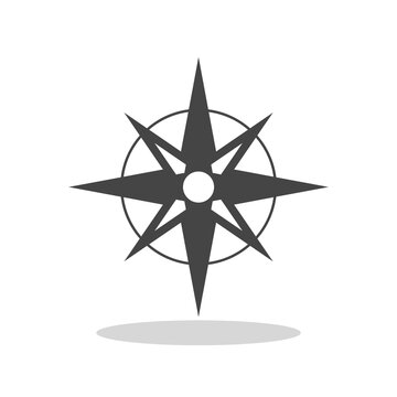 Compass sign icon with shadow