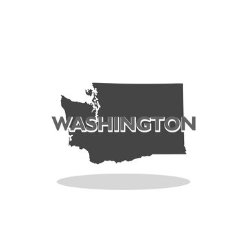 Washington US state icon with shadow