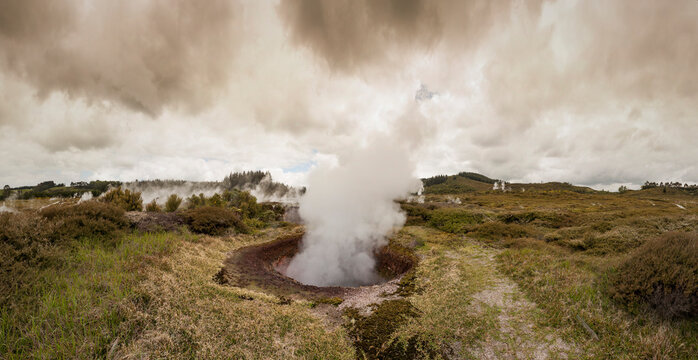 New Zealand, Taupo Volcanic Zone, Craters of the Moon, geothermal field