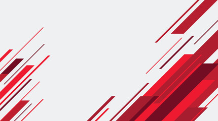 Obraz premium Abstract geometric vector background featuring diagonal red stripes creating dynamic motion in a modern graphic design
