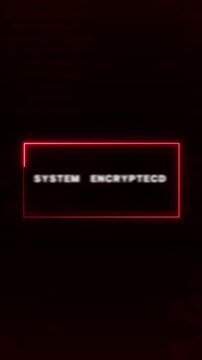 Red loading bar tracks active ransom ware file system encryption data Warning skull alert symbols accompany the red loading bar Cyber security breach visualizes on this red loading bar