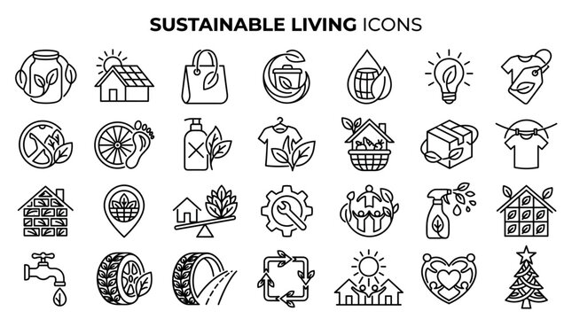 This set of linear icons features fantasy roleplaying game elements including weapons, treasure, maps, armor, and mystical objects for gaming design and digital interface projects.