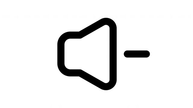 volume down animated Line Icons Premium 4K, Outline Motion Graphics Collection