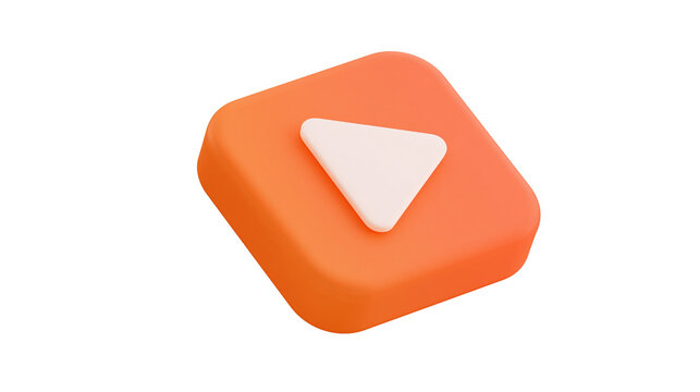 Orange rounded square button with a white triangle play symbol
