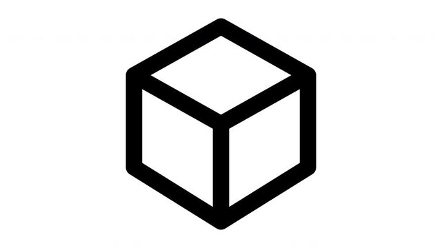 3d cube animated Line Icons Premium 4K, Outline Motion Graphics Collection