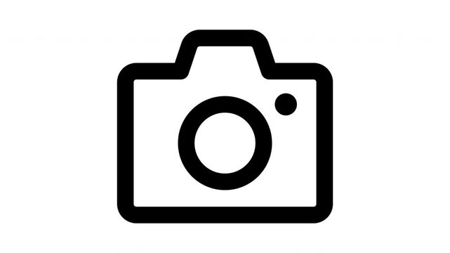 camera animated Line Icons Premium 4K, Outline Motion Graphics Collection