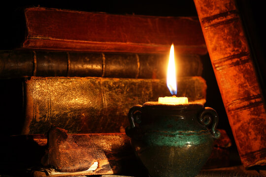 Old Books And Candle