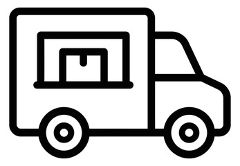 Naklejka premium Delivery truck icon, logistics and transportation symbol