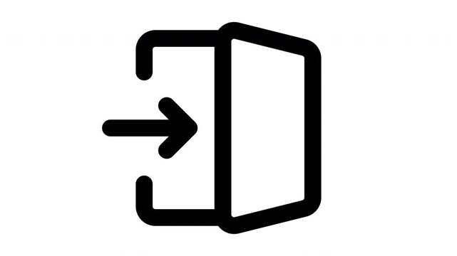 login animated Line Icons Premium 4K, Outline Motion Graphics Collection