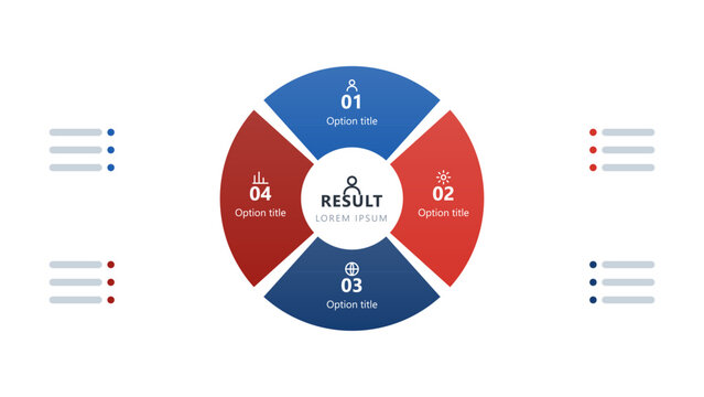Four part cycle diagram infographic template for business presentation, vector diagram design