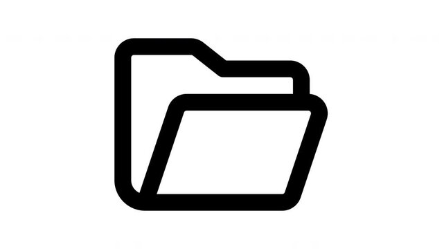 open folder animated Line Icons Premium 4K, Outline Motion Graphics Collection