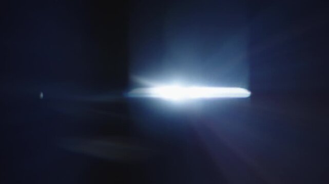 Volumetric Light Leak Reflection Abstract Background with Blue and Black Light Rays