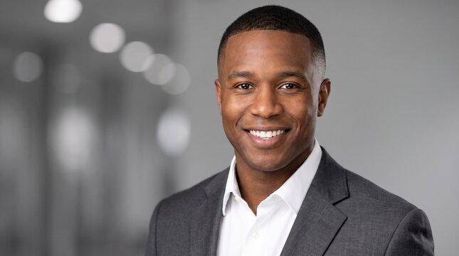 Confident Black American Man Sales Representative Portrait