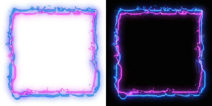 Electric power discharge frame square border effect background.