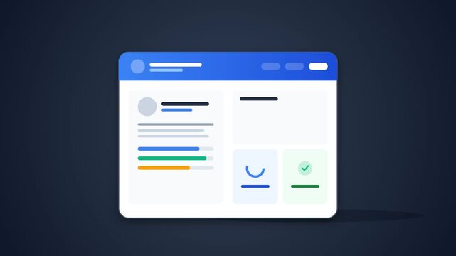 Modern web dashboard interface mockup with minimalist UI components and data visualization for professional business software application presentations