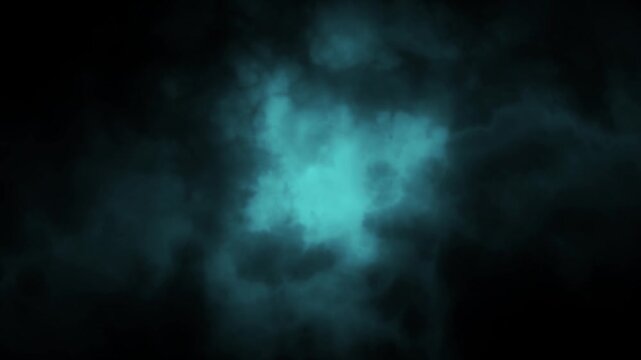 Teal nebula clouds and cosmic space background in 4k animation