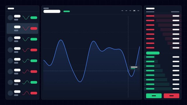 Minimalist futuristic audio tech dashboard UI design with digital waveform and data interface vector