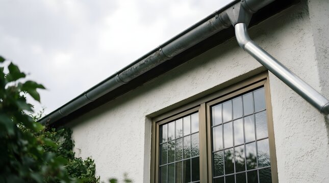 Corner Of A House With A Gutter And Window