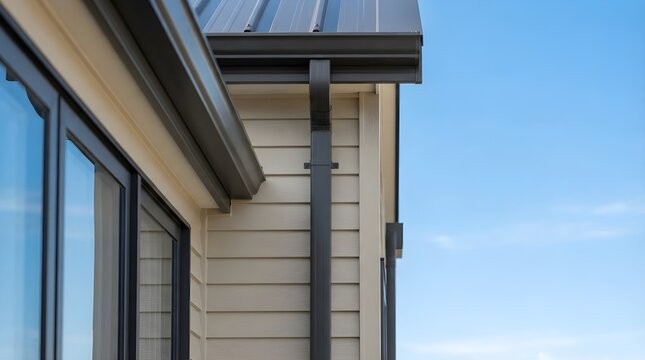 Modern House Exterior With Sleek Gutters And Siding