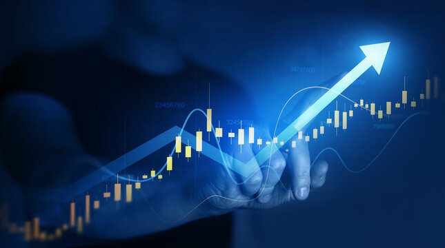 Stock market investment trading graph growth.Investment finance chart,stock market business and exchange financial growth graph.	
