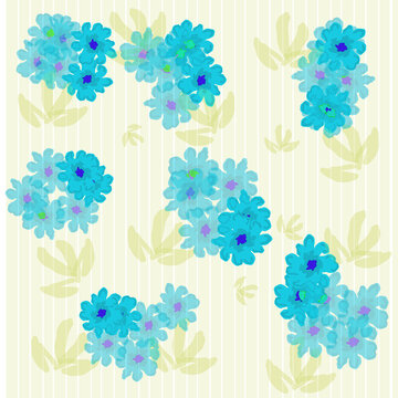 beautiful japanese flower kimono style blue turquoise floral seamless pattern beauty blossom yukata blossom motifs doodle art vector illustration wallpaper 1