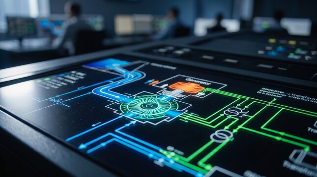 Close View of Luminous Dam Synoptic Display for Flow Monitoring