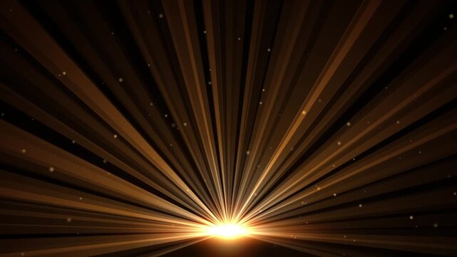 Golden sunburst rays emanating from a bright light source with floating particles creating a warm