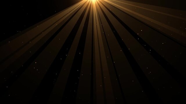 Golden sunburst rays emanating from above with floating dust particles creating a divine ethereal
