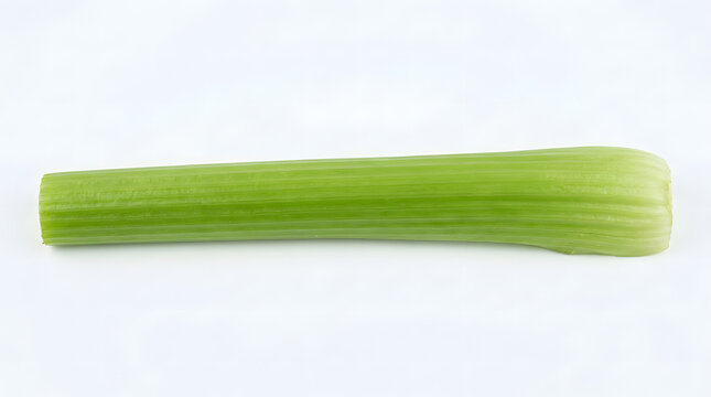 Fresh green celery stalk isolated on white background for healthy food and diet concepts
