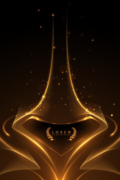 Elegant golden lines with light effects