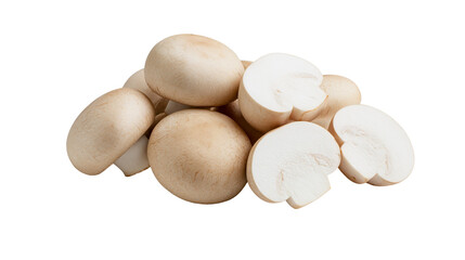 Fresh whole and sliced brown cremini mushrooms pile © Lena
