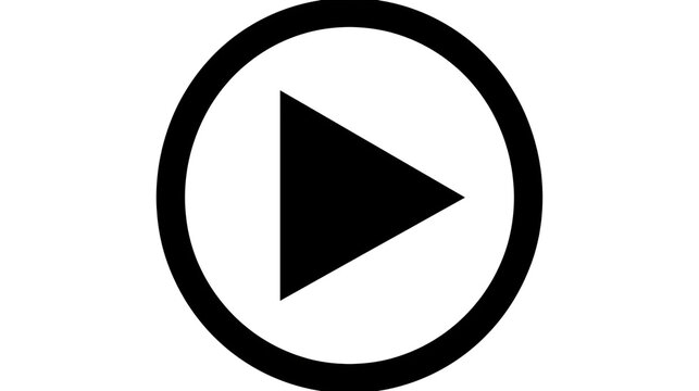 Black circular play button icon with a solid triangle inside