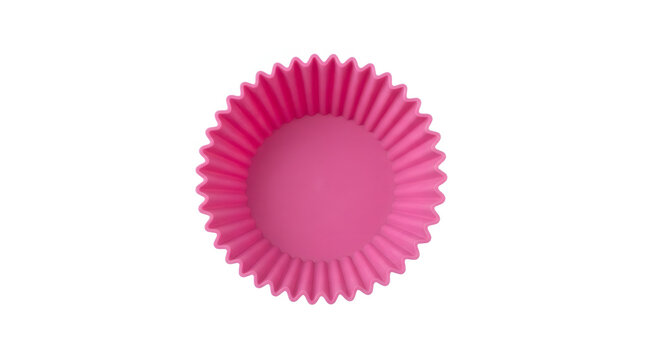 Pink decorative paper cupcake liner with fluted edges