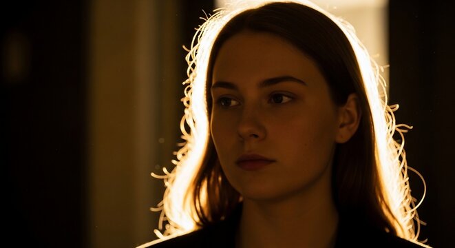 Woman portrait backlit