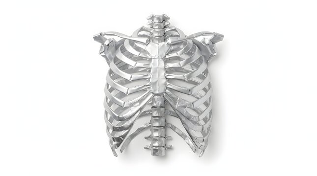 Human Rib Cage Skeleton with Foil Cover for Medical or Artistic Use