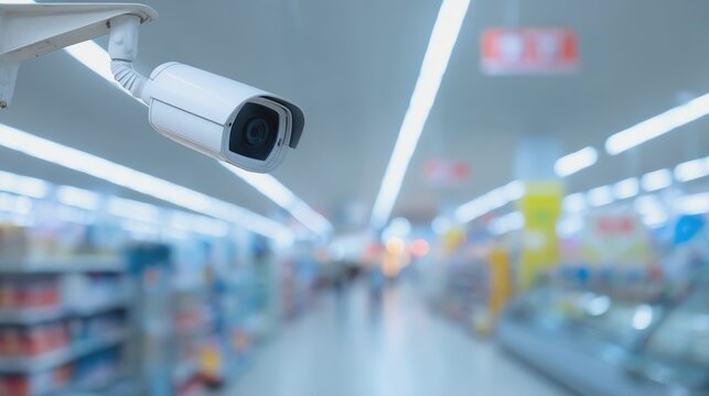 Security camera monitoring store activities.